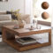 Finebuy Couchtisch Patan 90 X 90 Cm Mit Ablage Holz Massiv, Design Throughout Holz Wohnzimmertisch